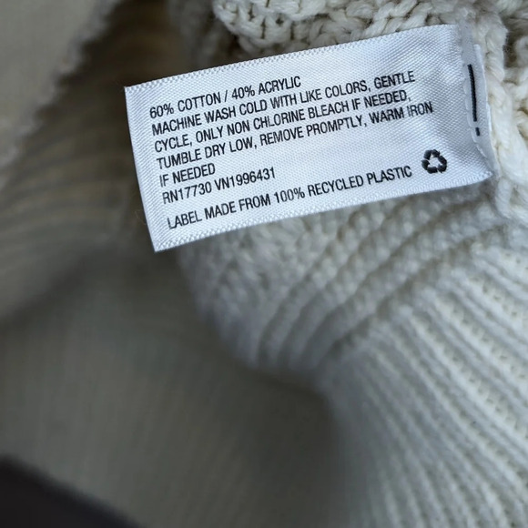 Universal Thread Cream Crew Neck Knit Long Sleeve Sweater Women XL - Picture 4 of 9